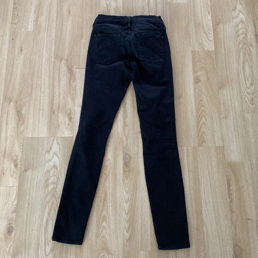 Frame Denim Black High Rise Skinny Jeans size 25